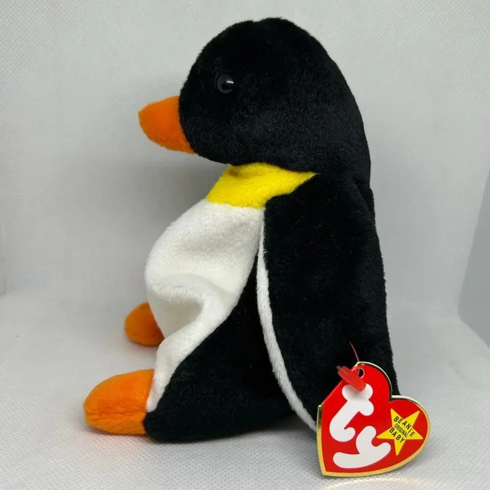 TY BEANIE BABIES WADDLE the PENGUIN 1995 with BONGO TAG Plush Stuffed Animal